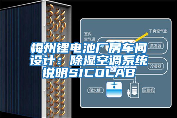 梅州鋰電池廠房車間設計：除濕空調(diào)系統(tǒng)說明SICOLAB
