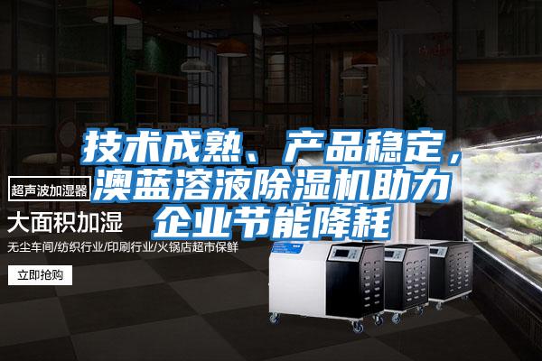 技術(shù)成熟、產(chǎn)品穩(wěn)定，澳藍溶液除濕機助力企業(yè)節(jié)能降耗