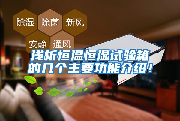 淺析恒溫恒濕試驗(yàn)箱的幾個主要功能介紹!