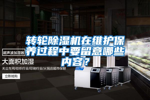 轉輪除濕機在維護保養過程中要留意哪些內容？